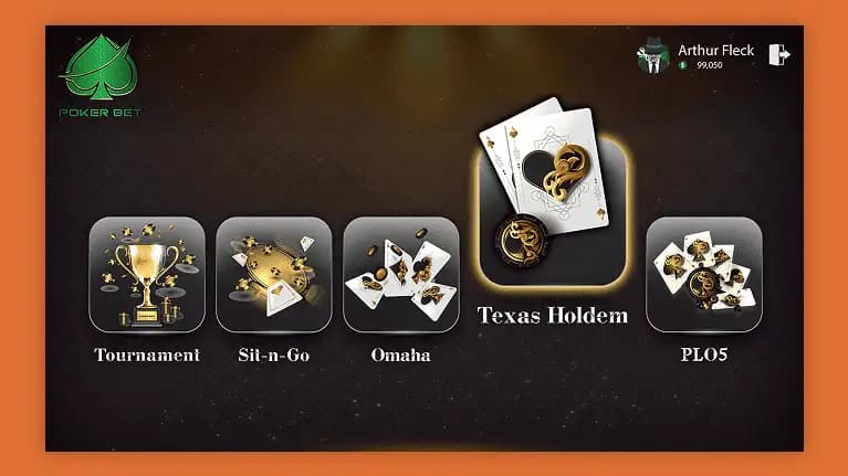 Poker Game Selection Screen poker game selection screen