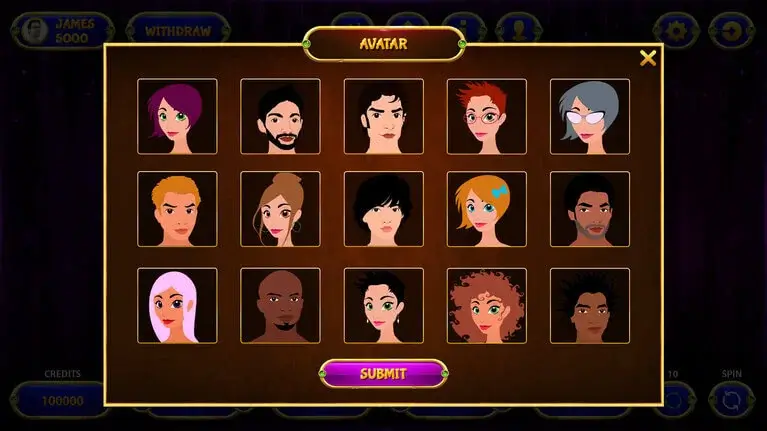 our app select avatar screen