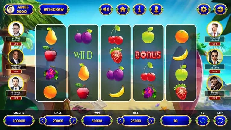 our app fruit burst screen