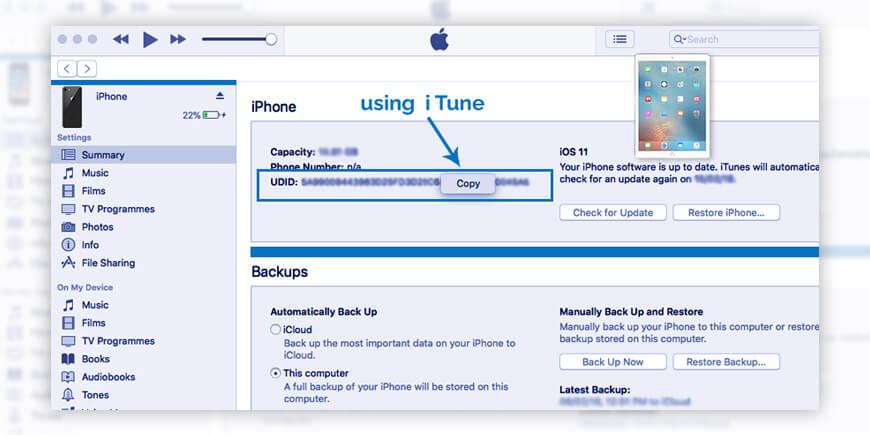 Find UDID using iTunes Backup (macOS)
