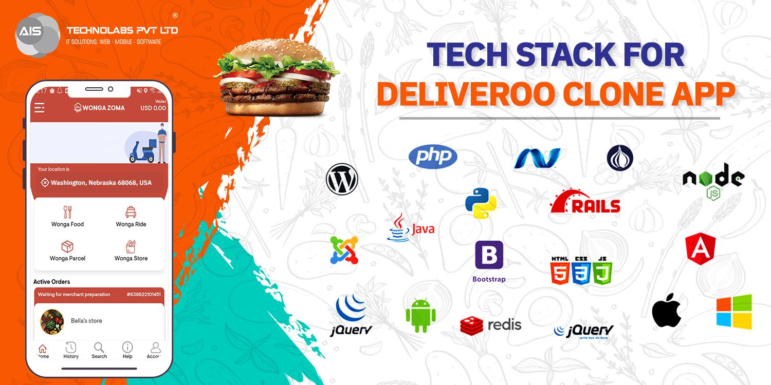 tech stack for deliveroo clone app