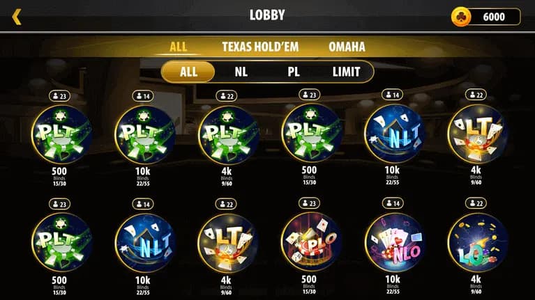 Poker App Game  Lobby With Stakes Screen poker app game lobby with stakes screen