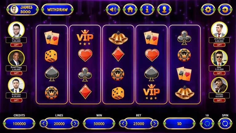 Poker Theme Slot Game Interface Screen poker theme slot game interface screen