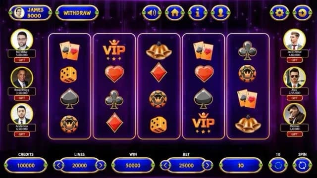 Poker Slot VIP Screen poker slot game with vip wins screen