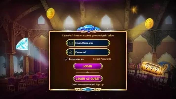 Slot Machine Game Login Interface Screen slot machine game login interface screen