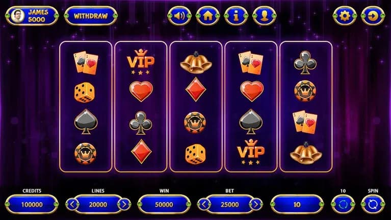 Poker Theme Slot Game Interface Screen poker theme slot game interface screen