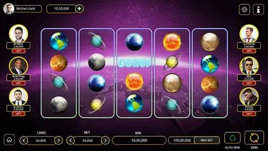 Futuristic Galaxy Theme Slot Game Interface Screen futuristic galaxy theme slot game interface screen
