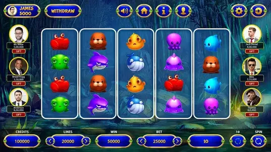 Ocean Theme Slot Game Interface Screen ocean theme slot game interface screen