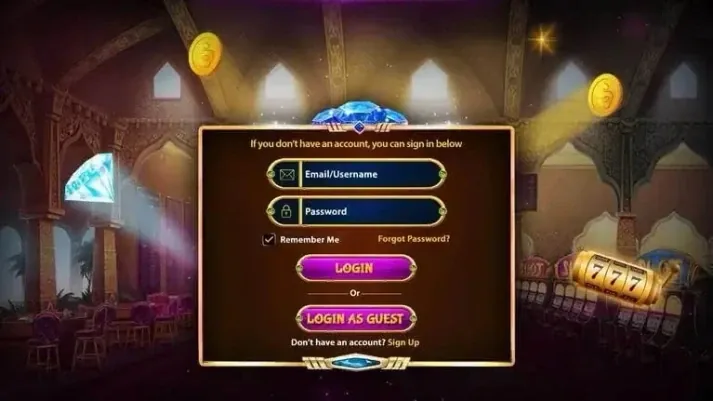Slot Machine Game Login Interface Screen slot machine game login interface screen